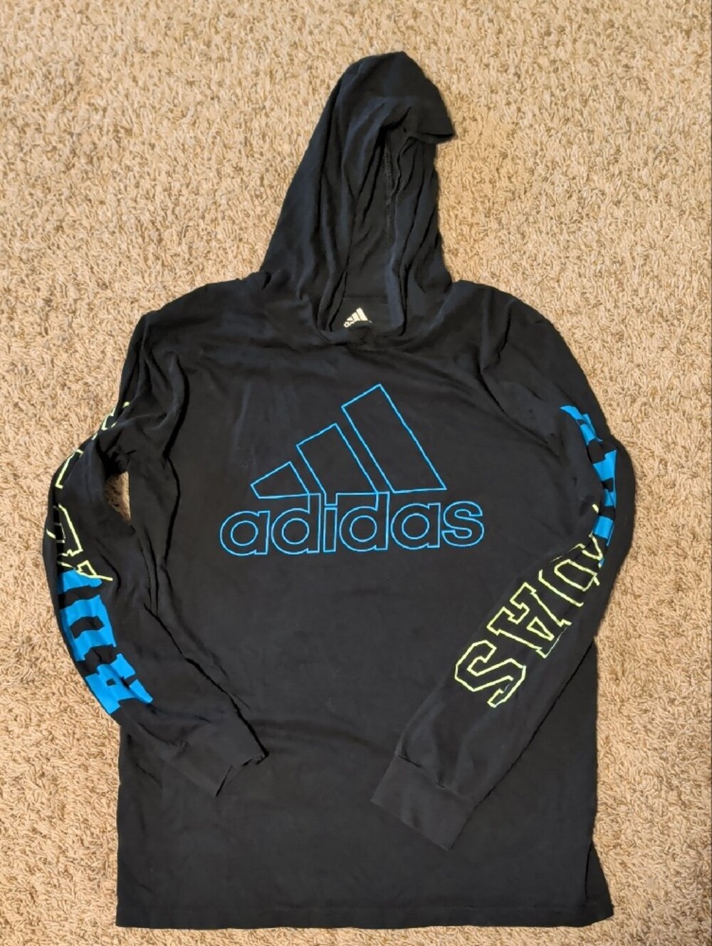 adidas Youth Black Shirt W/Hood - Picture 2 of 4